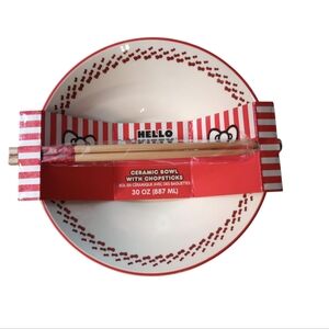 Hello Kitty Ceramic Bowl with Chopsticks Mew